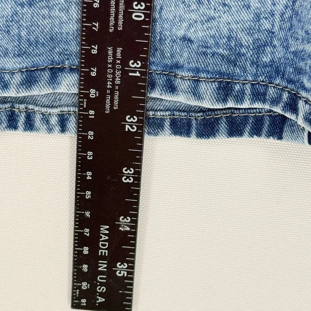 Redial Denim Mini Dress Womens Medium 38 Blue Acid Wash Ruffle Boho Western